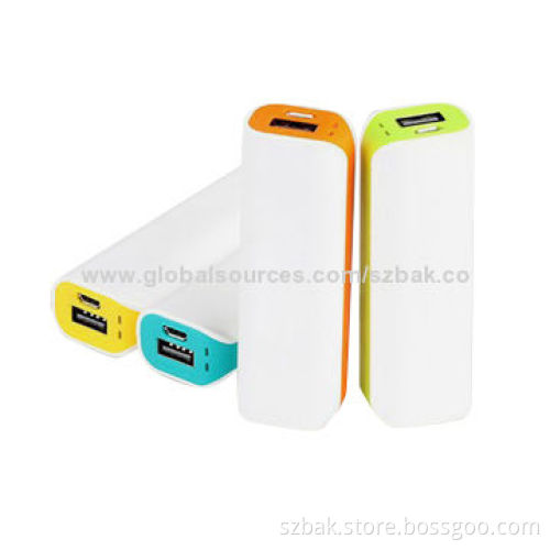 Portable Power Banks, 2,200mAh Capacity, 90*30*12mm Size, 5V/1A Input and Output